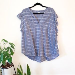 Old Navy | Linen Ruffle Sleeve Top